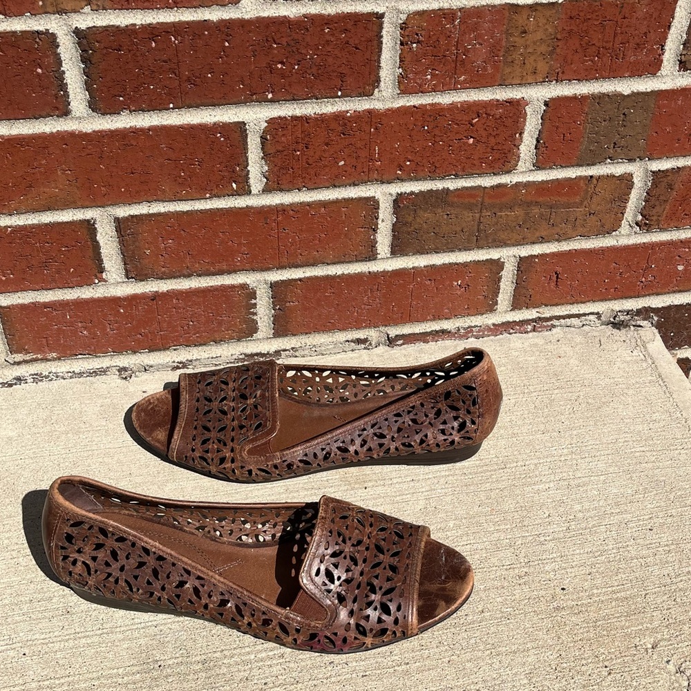 Women’s Matisse Peachy Brown Open Toe Slip On Flats US Shoe Size 10 M